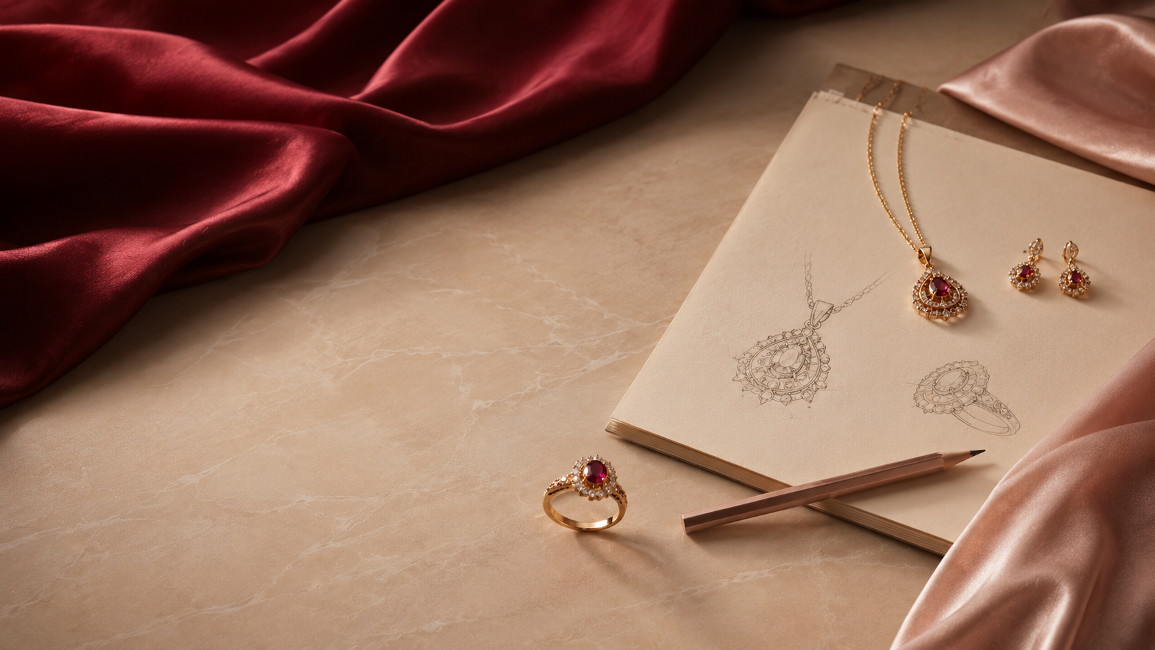 Jewellery design sketchbook and custom jewellery for Sila Jewellery enquiry